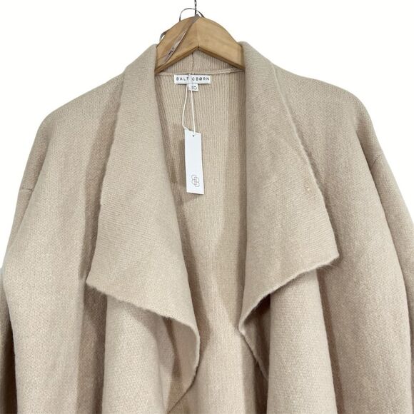 Baltic Born IL Ellison Lapel Cardigan Open Front Knit Waterfall Sweater S/M - Picture 3 of 9